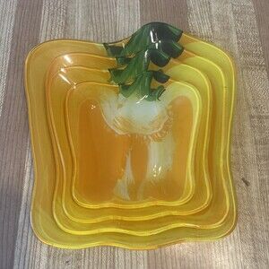 Ceramic Bell Pepper Fruit Saucer Plate Dipping Dish Coaster Set Of 4 8 To 5 Inch